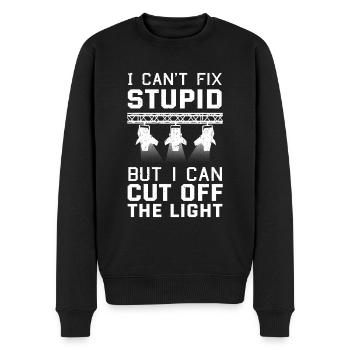 Funny Lighting Technician - Men's Premium Organic Jumper - black - Front - Nico (187cm)