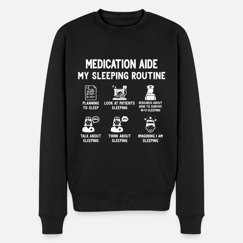 Medication Aide Med Aide - Men's Premium Organic Jumper - black