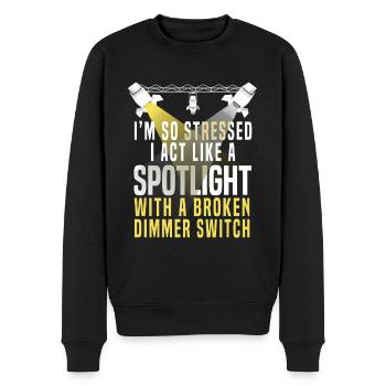 Funny Lighting Technician - Men's Premium Organic Jumper - black - Front - Nico (187cm)
