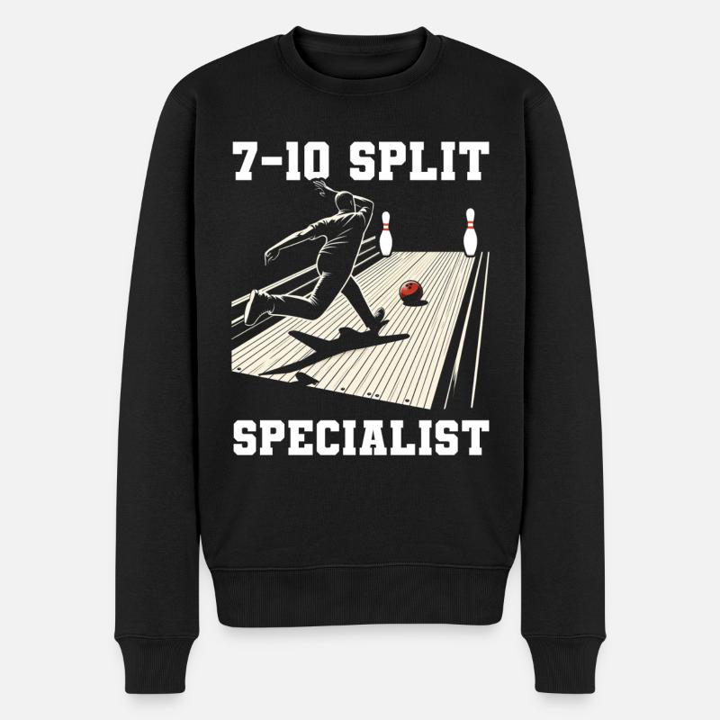 Bowler Funny Bowling - Männer Premium Bio Pullover - Schwarz