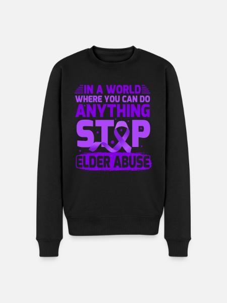 stop elder abuse awareness - Männer Premium Bio Pullover - Schwarz