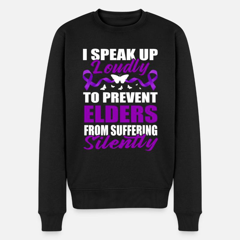 Stop Elder Abuse Awareness - Men's Premium Organic Jumper - black