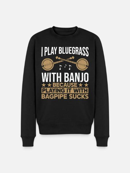 Bluegrass Banjo - Männer Premium Bio Pullover - Schwarz