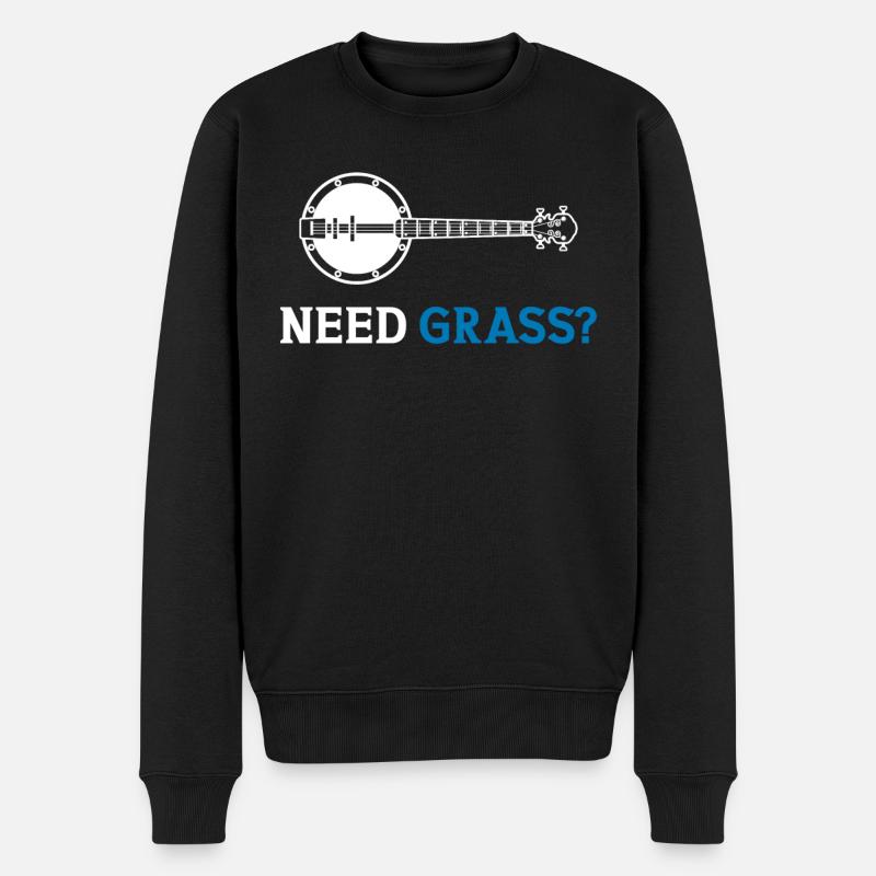 Bluegrass Banjo - Männer Premium Bio Pullover - Schwarz