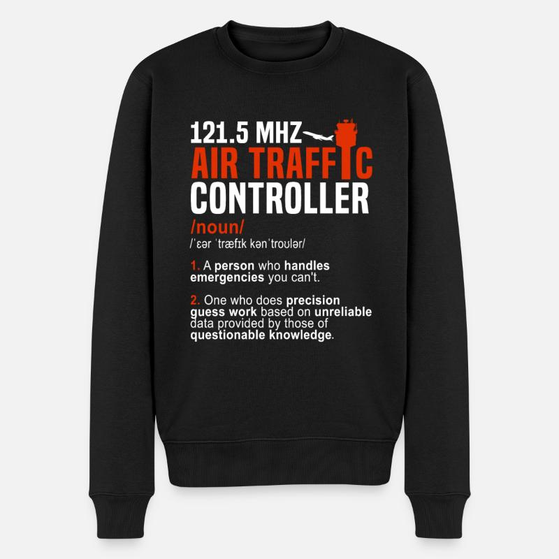 Air traffic controller - Männer Premium Bio Pullover - Schwarz