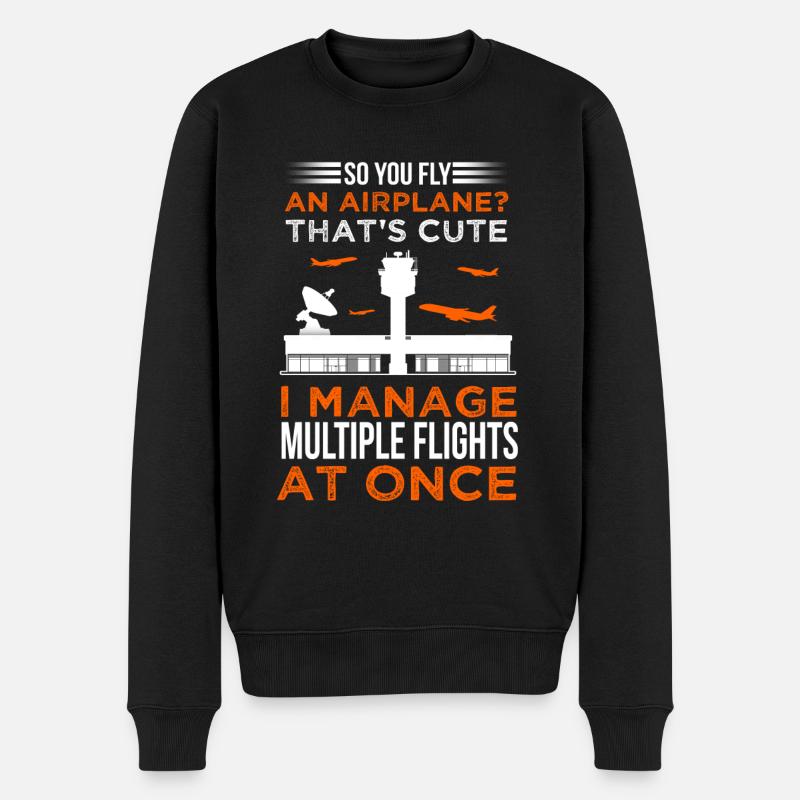 Air traffic controller - Männer Premium Bio Pullover - Schwarz