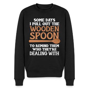Wooden spoon mom - Männer Premium Bio Pullover - Schwarz - Vorne - Nico (187cm)