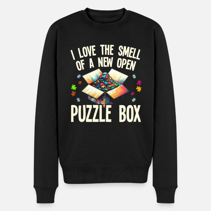 Jigsaw Puzzle - Männer Premium Bio Pullover - Schwarz