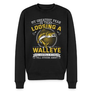 Walleye Fishing - Men's Premium Organic Jumper - black - Front - Nico (187cm)
