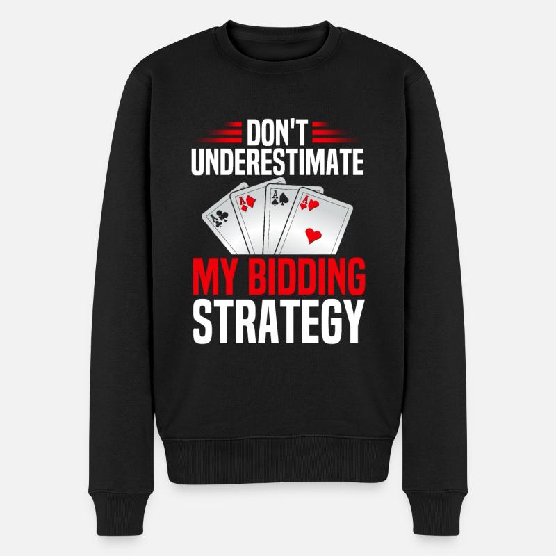 Funny Pinochle Player - Männer Premium Bio Pullover - Schwarz