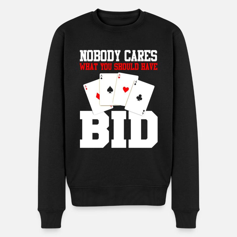 Funny Pinochle Player - Männer Premium Bio Pullover - Schwarz