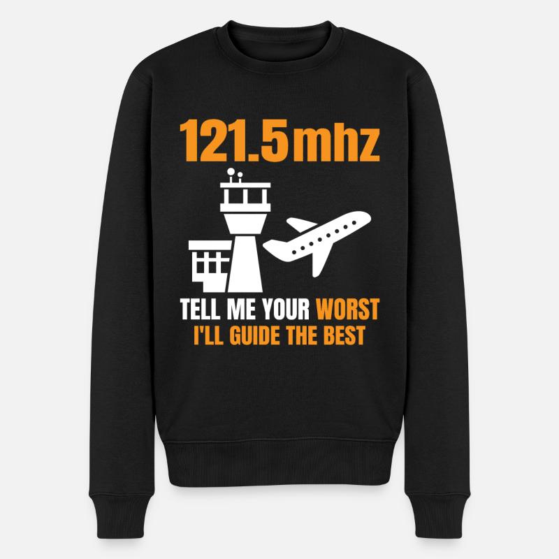 Air traffic controller - Männer Premium Bio Pullover - Schwarz