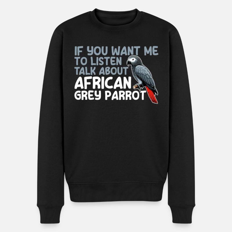 Perroquet gris d’Afrique - Pull Premium bio Homme - noir