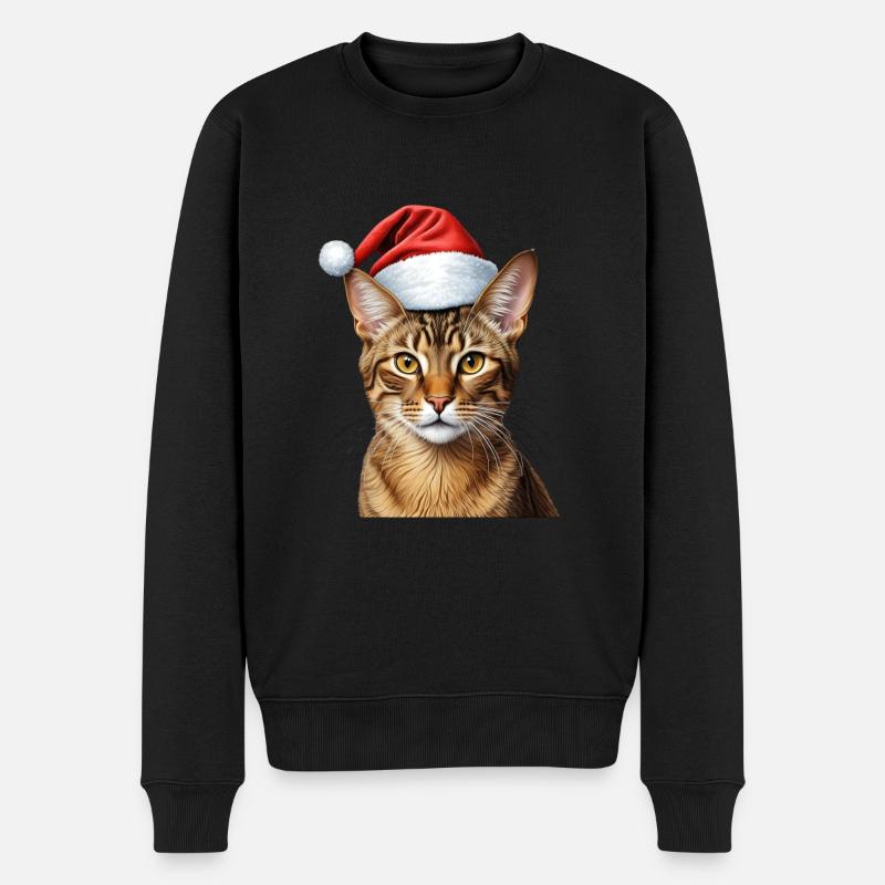 Chat abyssin de Noël - Pull Premium bio Homme - noir