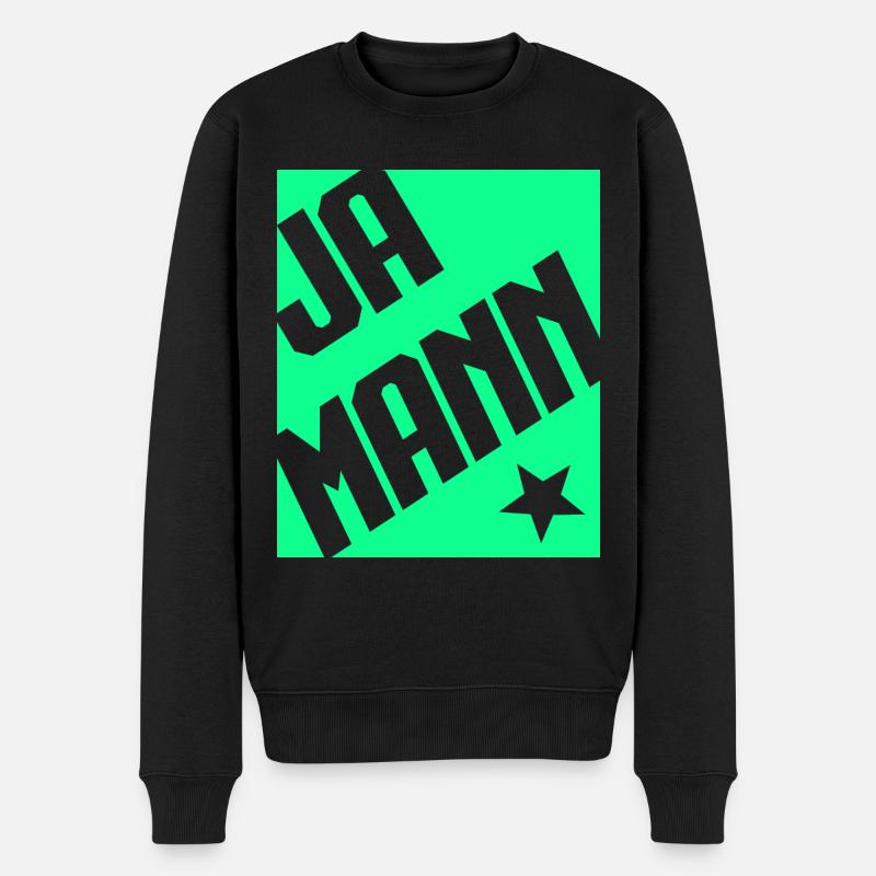 Ja Mann - Männer Premium Bio Pullover - Schwarz