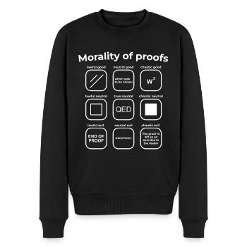 Morality of Proofs Mathematik Beweis Rollenspiel - Männer Premium Bio Pullover - Schwarz - Vorne - Nico (187cm)