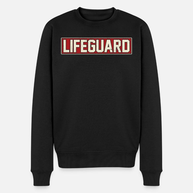 Lifeguard Swimmer - Männer Premium Bio Pullover - Schwarz
