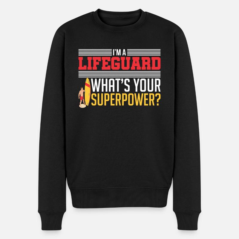 Lifeguard Swimmer - Männer Premium Bio Pullover - Schwarz