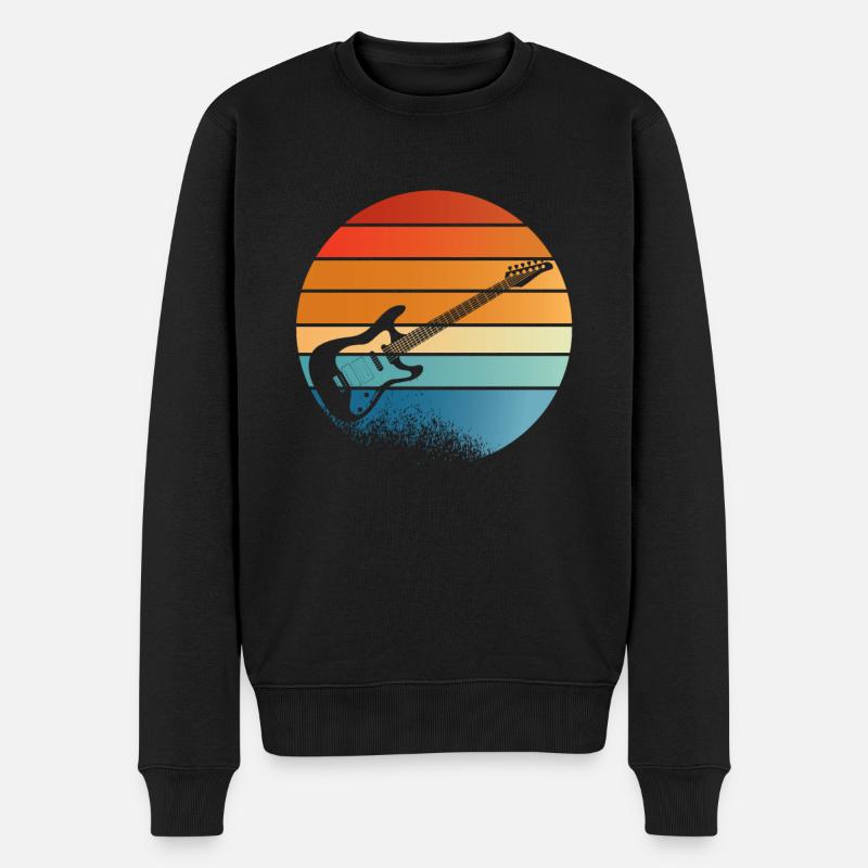 Guitarist - Männer Premium Bio Pullover - Schwarz