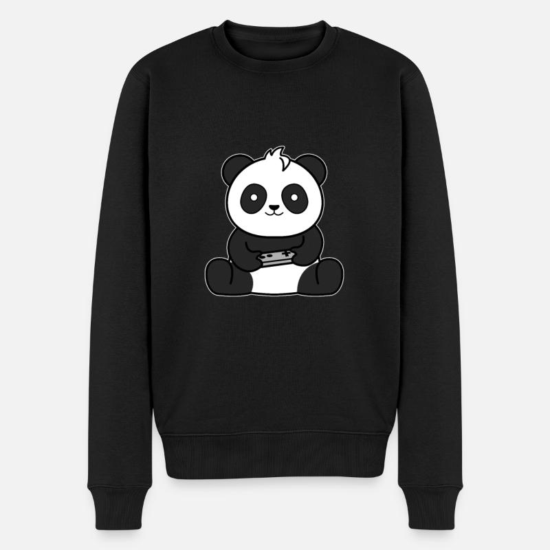Mignon PANDA GAMER révisé - Pull Premium bio Homme - noir