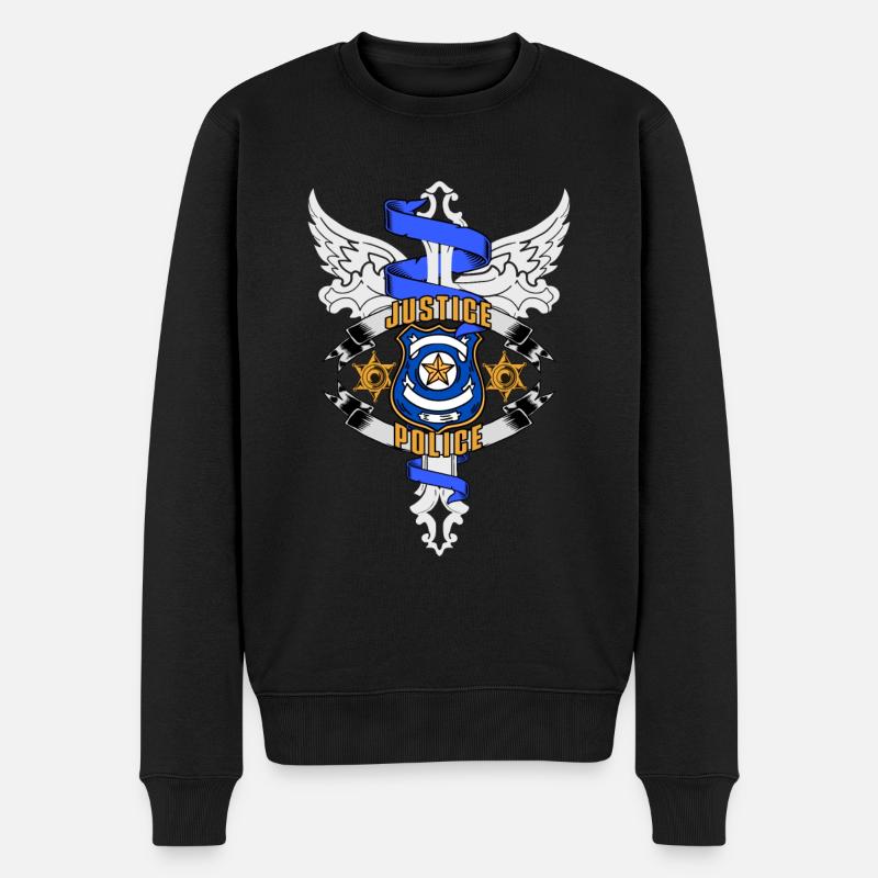 JusticePolice Policier - Pull Premium bio Homme - noir