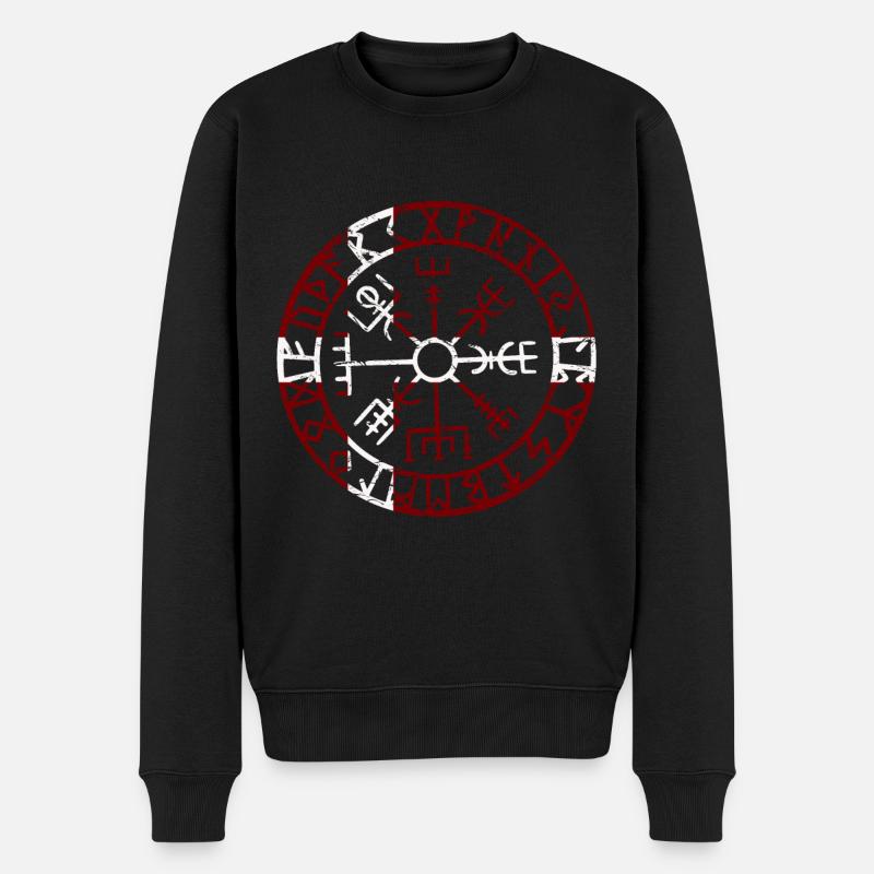 VEGVVISIR DENMARK - Boussole viking - Pull Premium bio Homme - noir