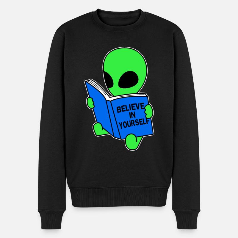 Believe In Yourself Alien Ufo - Pull Premium bio Homme - noir