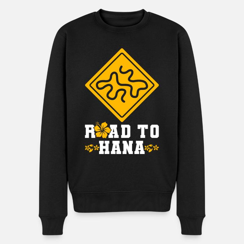 HAWAII Road To Hana - Männer Premium Bio Pullover - Schwarz