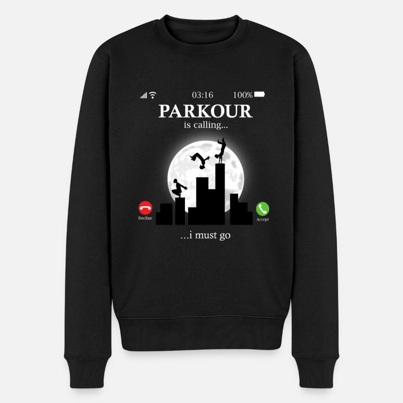 Parkour - Männer Premium Bio Pullover - Schwarz