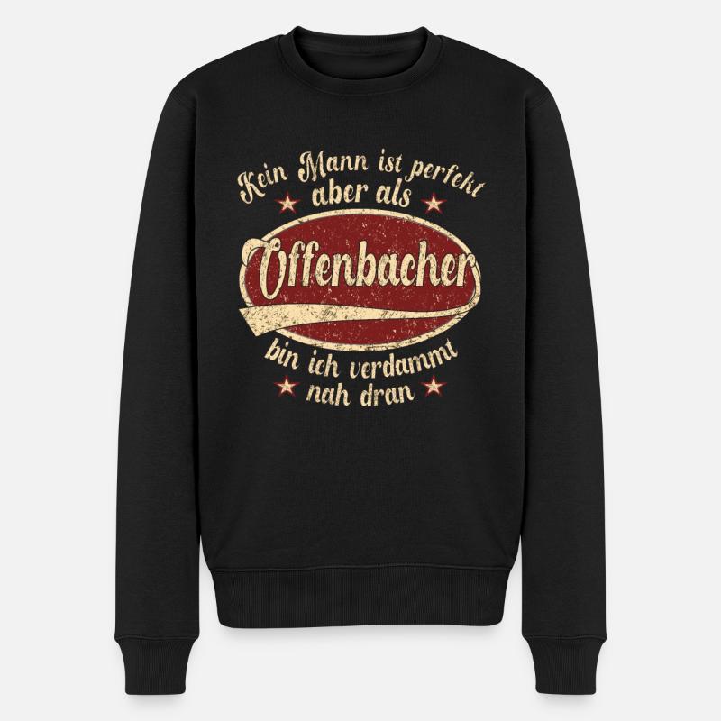 Offenbach Retro der perfekte Offenbacher - Männer Premium Bio Pullover - Schwarz