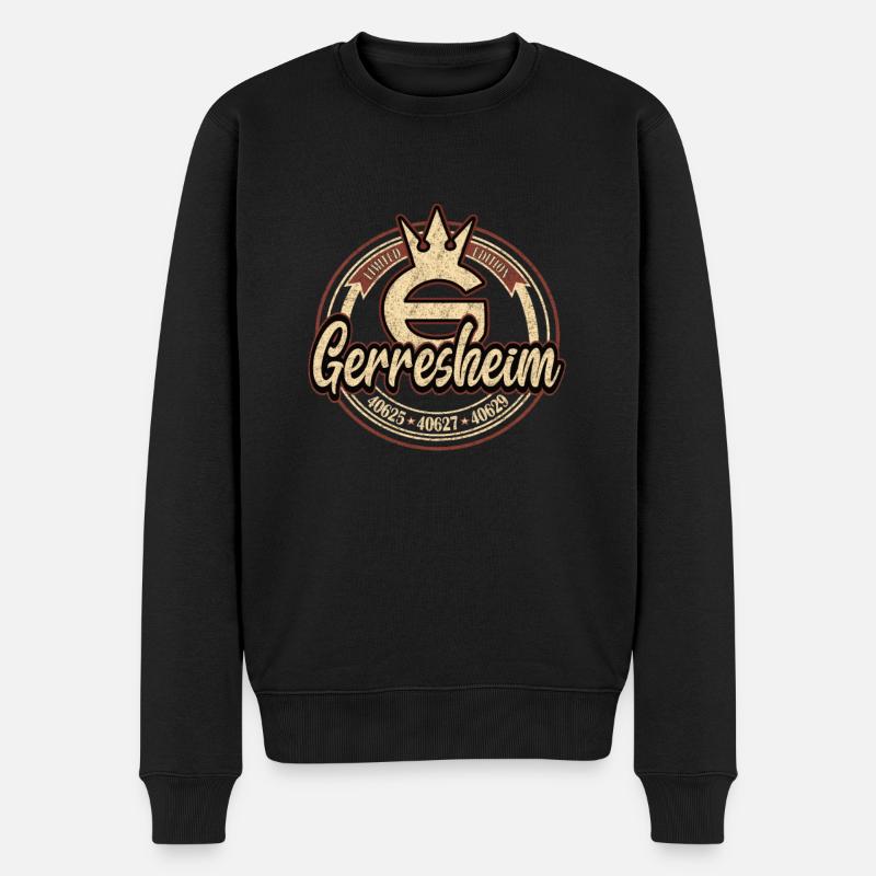 Gerresheim Logo 40625 40627 40629 Retro - Männer Premium Bio Pullover - Schwarz