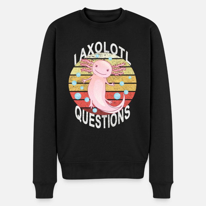 Axolotl. I Axolotl Questions. Drôle d’Axolotl - Pull Premium bio Homme - noir