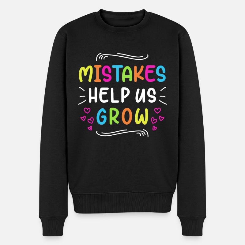 Growth Mindset Teacher Mistakes - Männer Premium Bio Pullover - Schwarz