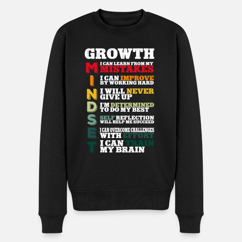 Teacher Growth Mindset - Männer Premium Bio Pullover - Schwarz
