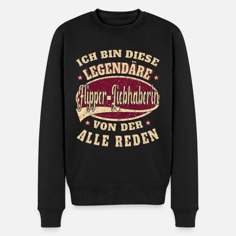 Flipper-liebhaherin ich bin dieser legendäre - Männer Premium Bio Pullover - Schwarz