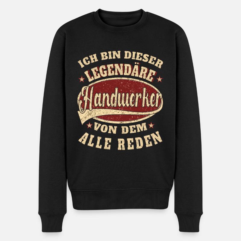 Handwerker Ich bin dieser legendäre Handwerker - Männer Premium Bio Pullover - Schwarz