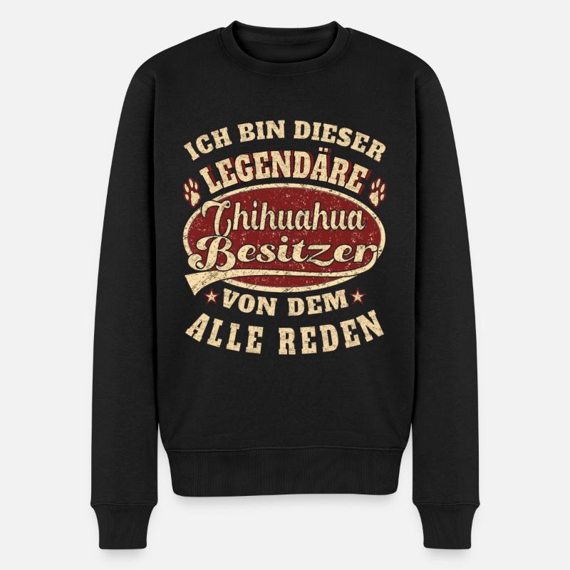Chihuahua Besitzer Ich bin dieser Chihuahua - Männer Premium Bio Pullover - Schwarz