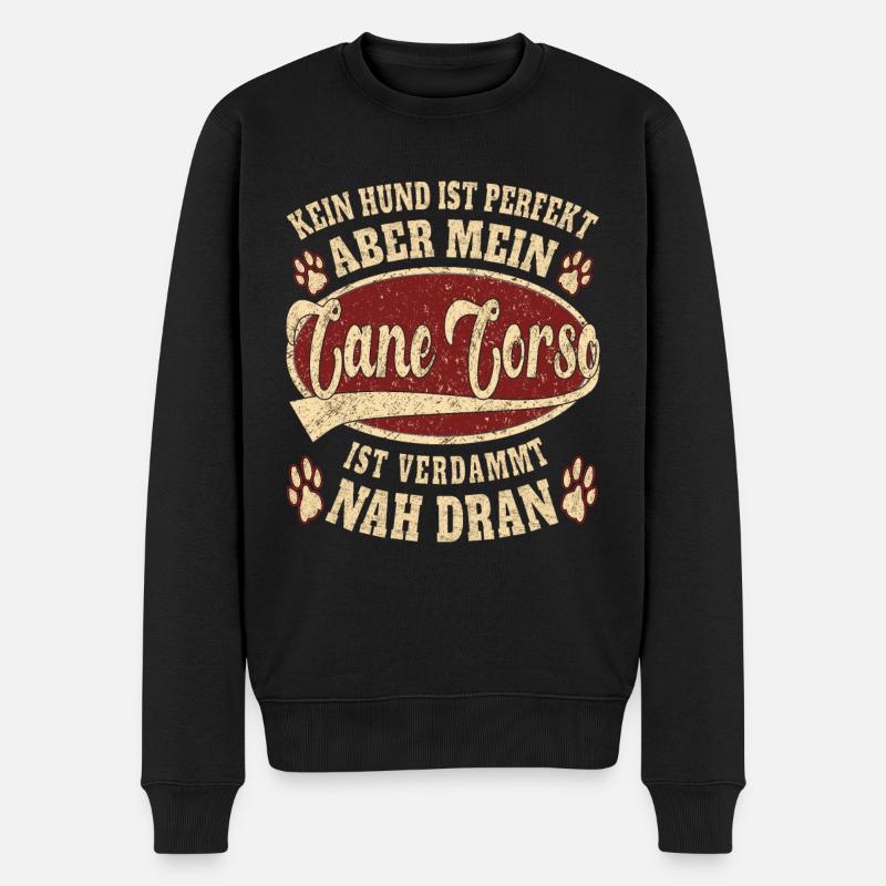 Cane Corso perfekter Hund Spruch Retro - Männer Premium Bio Pullover - Schwarz