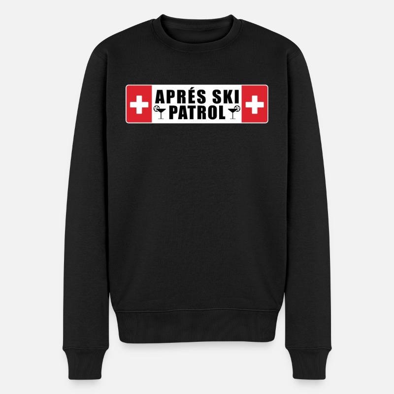 Skiing Apres Ski Patrol Skier - Männer Premium Bio Pullover - Schwarz
