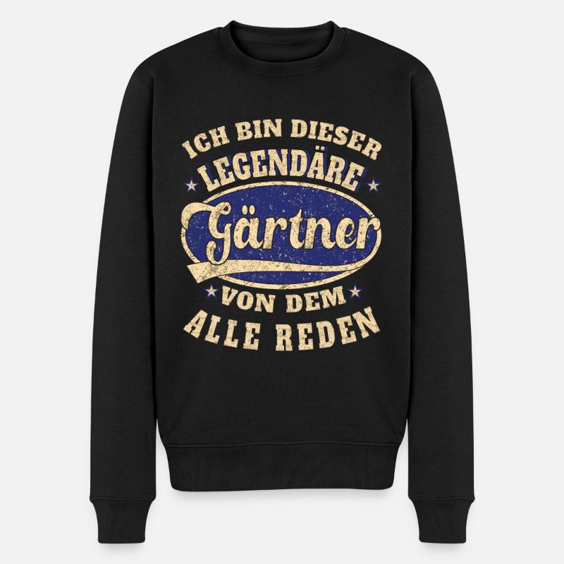Gärtner ich bin dieser legendäre Gärtner - Männer Premium Bio Pullover - Schwarz