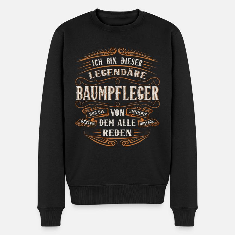 Baumpfleger ich bin dieser legendäre Baumpfleger - Männer Premium Bio Pullover - Schwarz