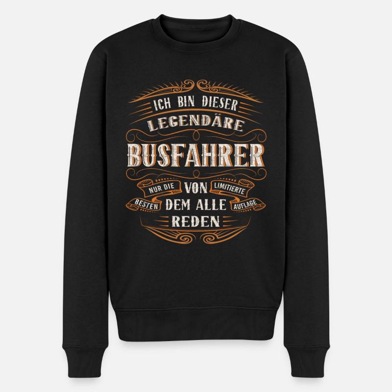 Busfahrer ich bin dieser legendäre Busfahrer - Männer Premium Bio Pullover - Schwarz