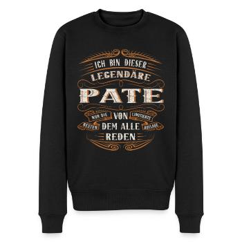 Pate ich bin dieser legendäre Pate Ding - Männer Premium Bio Pullover - Schwarz - Vorne - Nico (187cm)