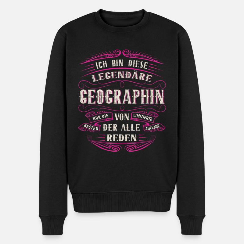 Geographin ich bin dieser legendäre Geographin - Männer Premium Bio Pullover - Schwarz