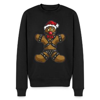 Frecher Lebkuchenmann Versaute Weihnachten BdM - Männer Premium Bio Pullover - Schwarz - Vorne - Nico (187cm)