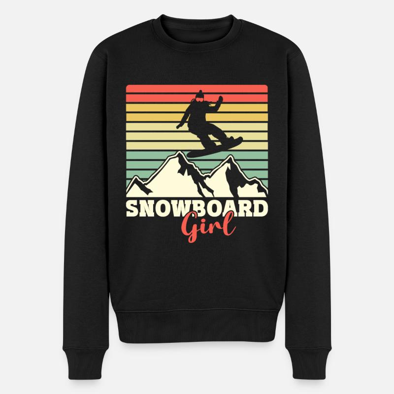 Snowboarding Snowboard Girl - Männer Premium Bio Pullover - Schwarz