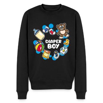 Windel Boy ABDL Ageplay Adult Baby Little - Männer Premium Bio Pullover - Schwarz - Vorne - Nico (187cm)