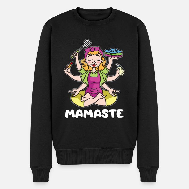 Mamaste Mama Mère Yoga Pose - Pull Premium bio Homme - noir