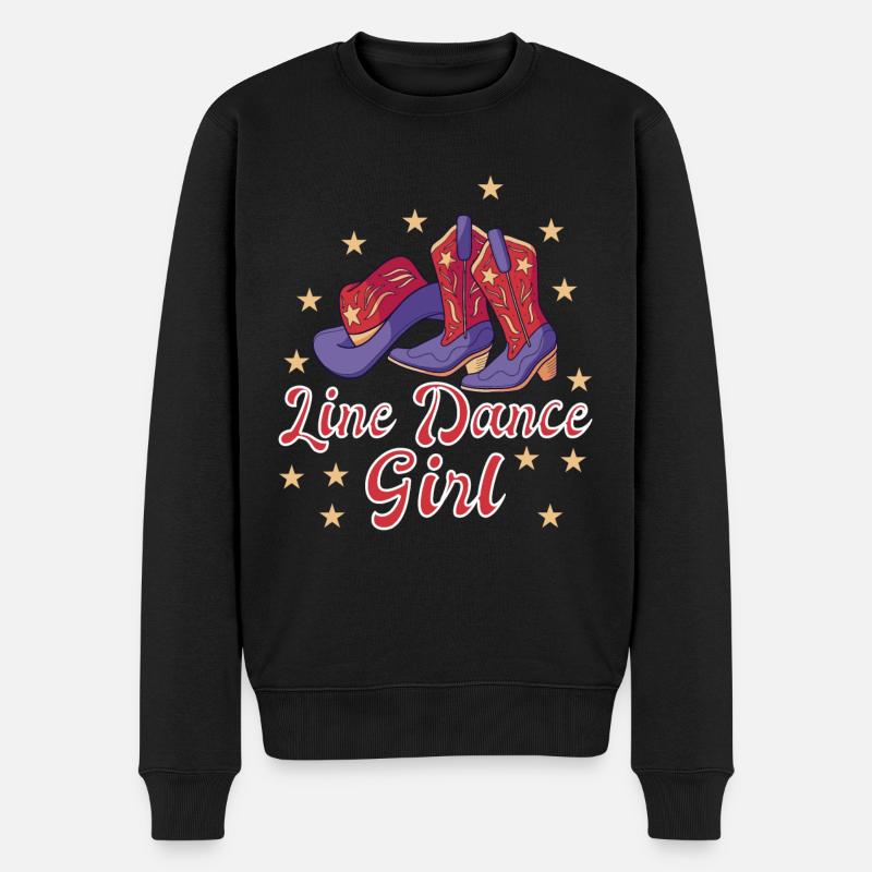 Line dance girl Line Dance Geschenk - Männer Premium Bio Pullover - Schwarz