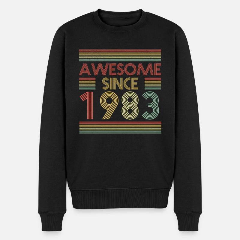 Génial depuis 1983 anniversaire rétro - Pull Premium bio Homme - noir